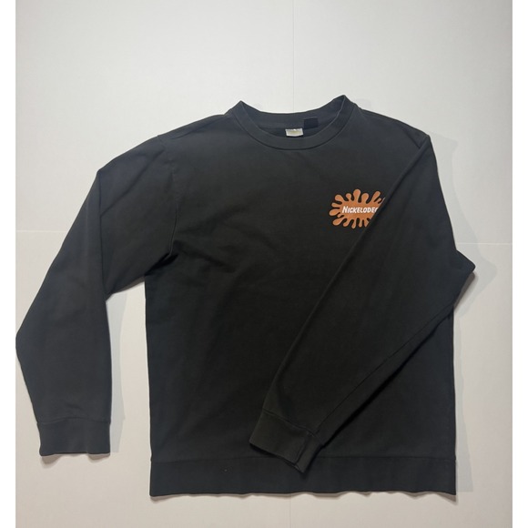 Nickelodeon Other - Nickelodeon Sweater Mens Small Black Fleece Pullover Graphic Animations